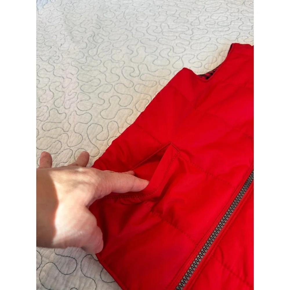 Carter's Toddler Boys Red Puffer Vest Sherpa Collar Size 5T #64‎